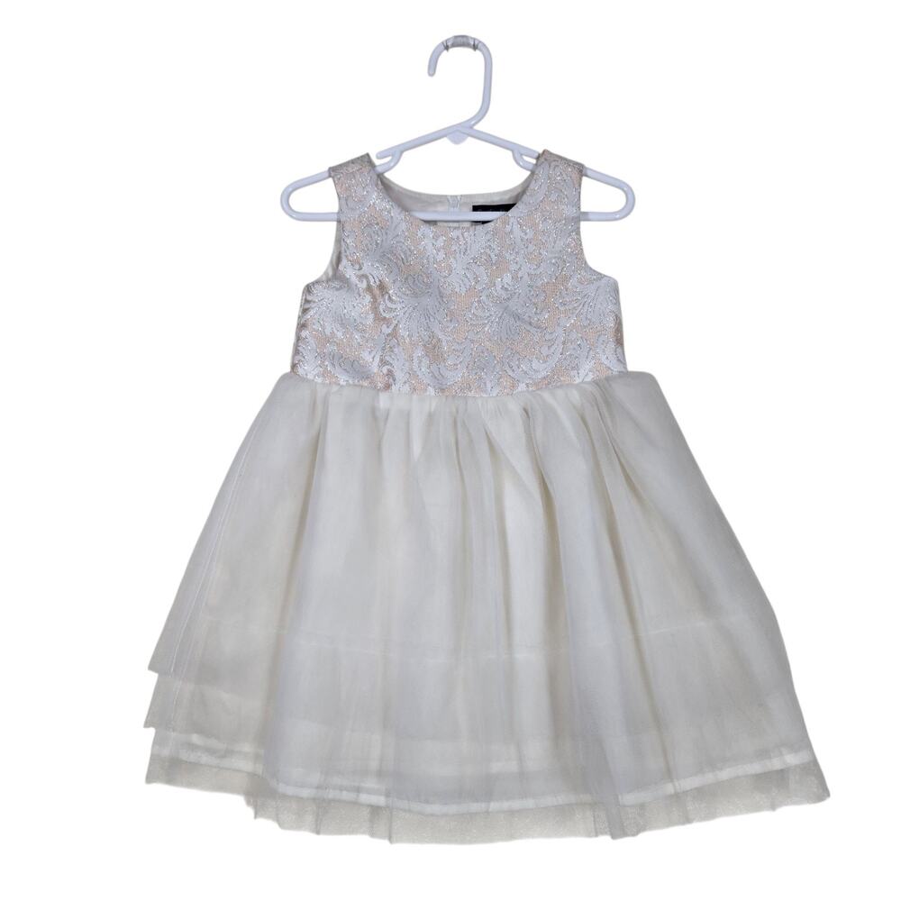Cynthia Rowley Girls Dress sz 2T Ivory Tulle Brocade Bodice Party Wedding